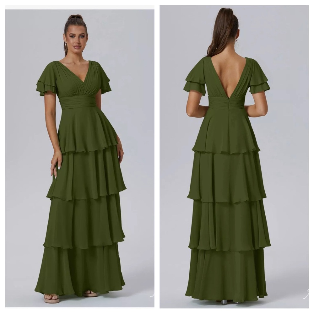 AW BRIDAL LUISA DRESS GREEN OLIVE